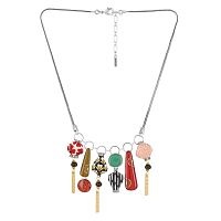 Колье TARATATA, Etincelle, смола, слюдяной порошок, бусины, гематит, TT-W25-08112-10M серебристый